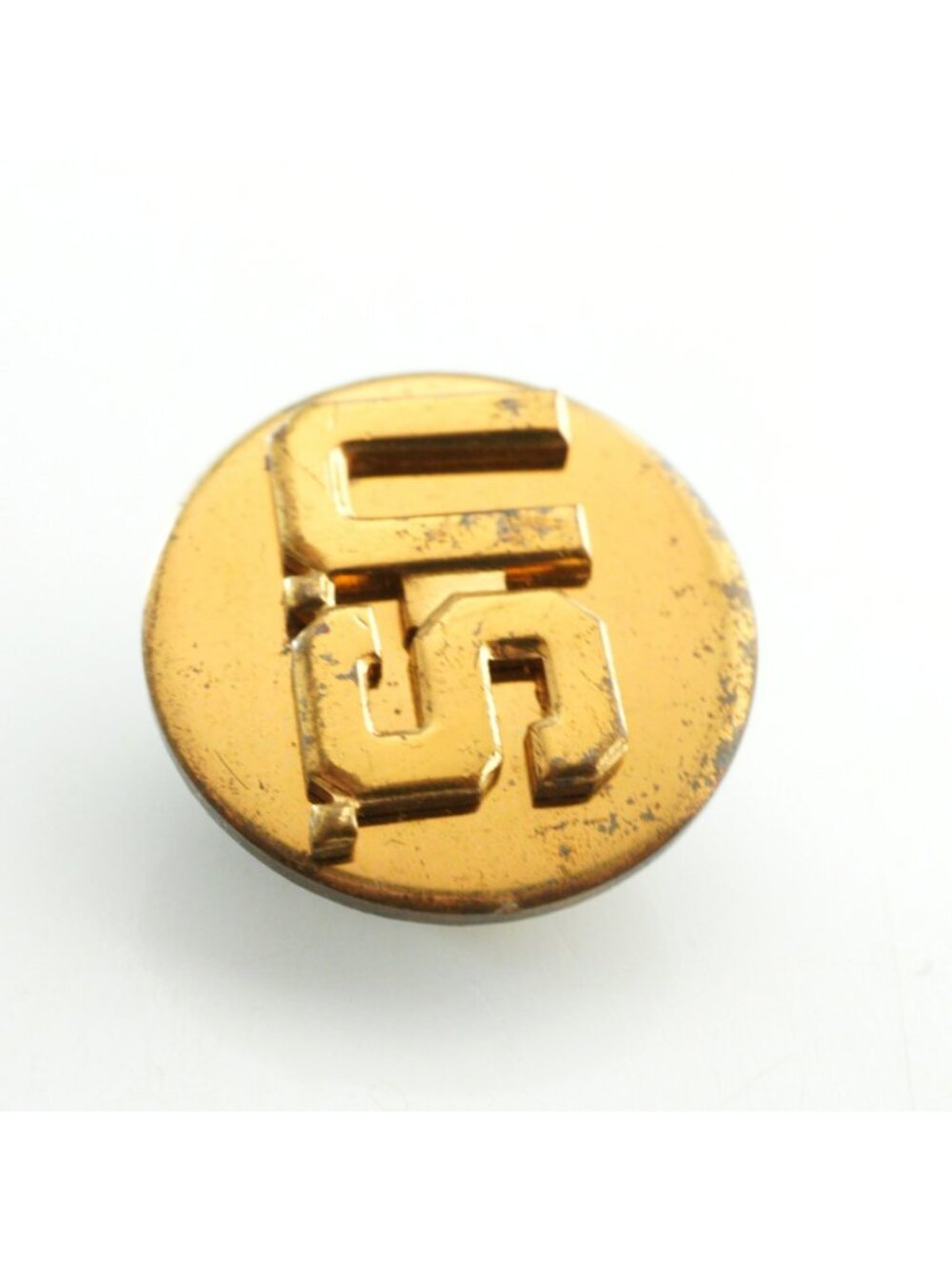 Vintage U.S. Army Military Brass Collar Pin Button Insignia - Picture 2 of 4